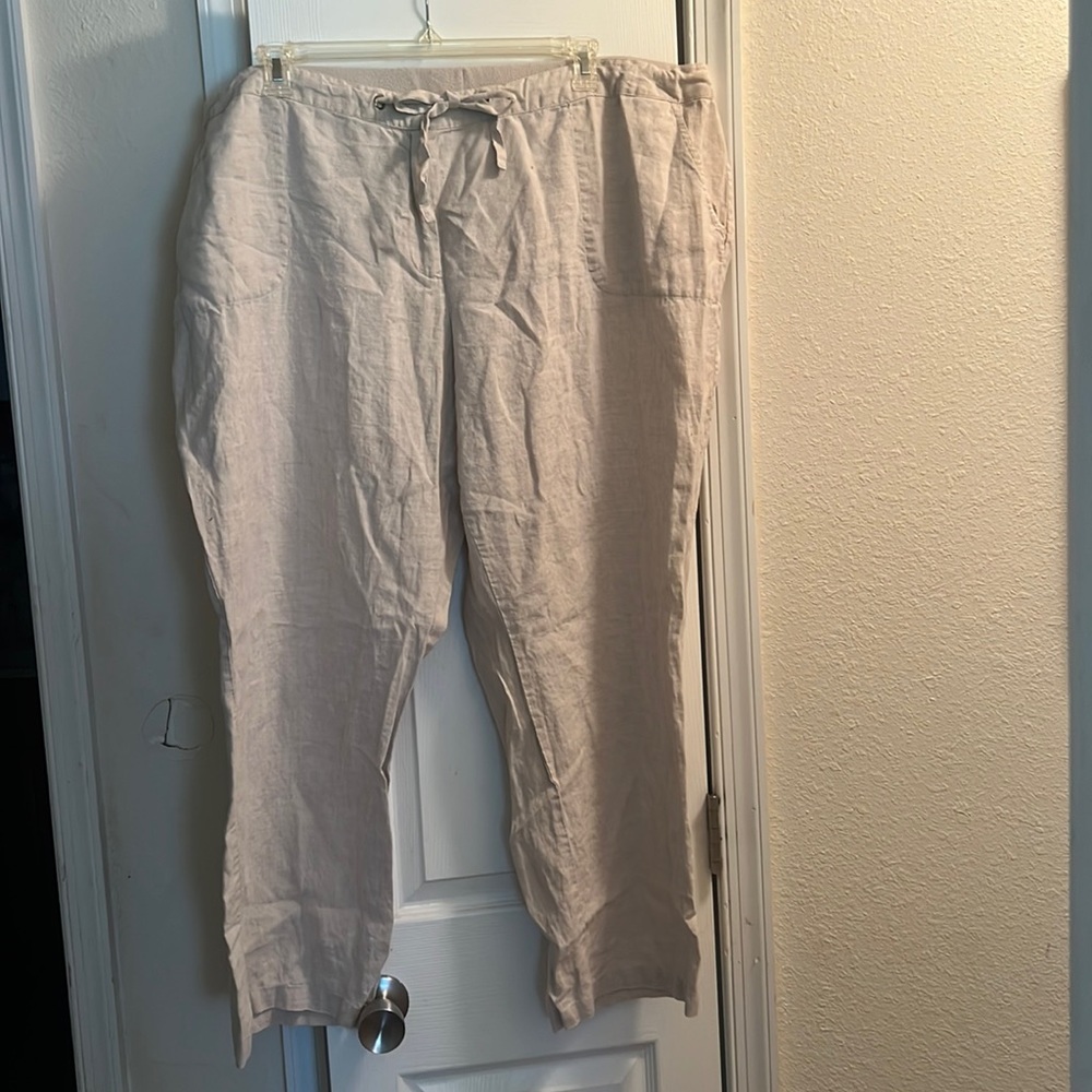 Linen khaki pants, 3x